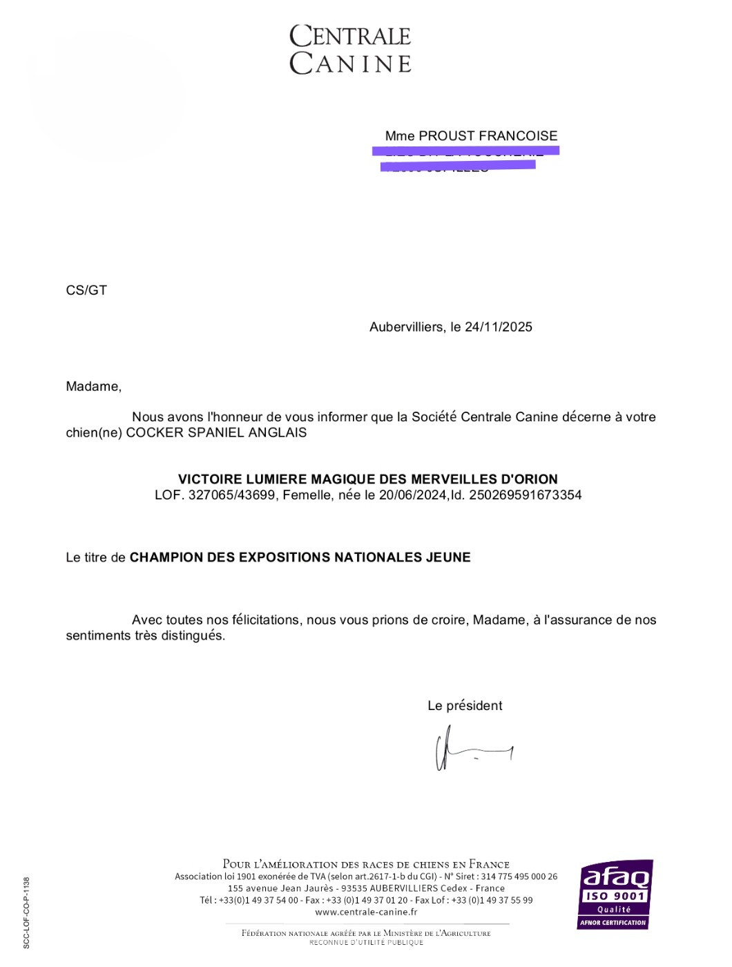 Championne d exposition nationale